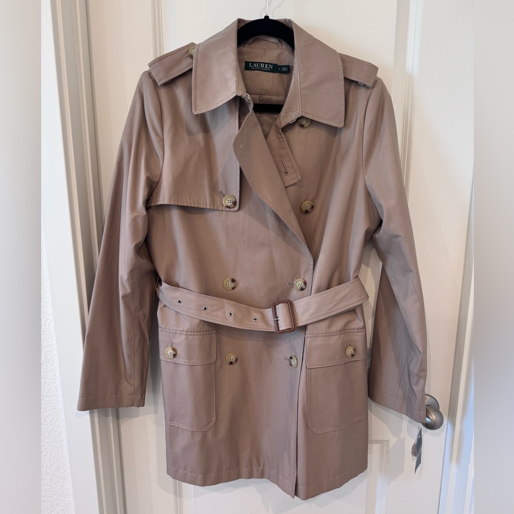 NWT Ralph Lauren Classic Sand Trench Coat Size Large